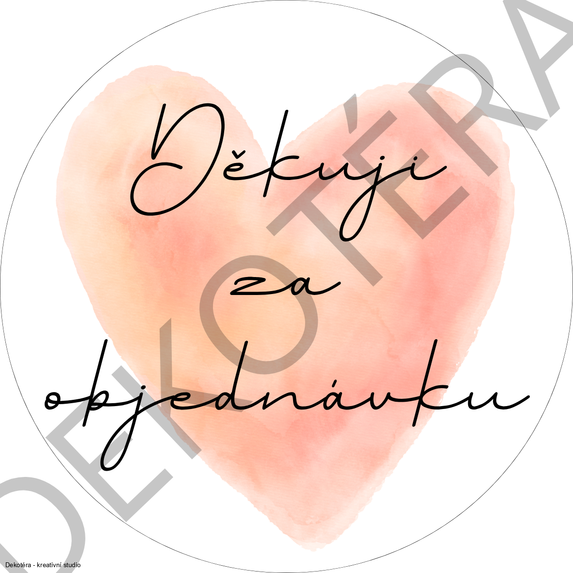 Děkuji za objednávku - srdce