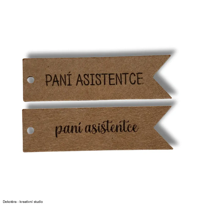 Štítek - paní asistentce