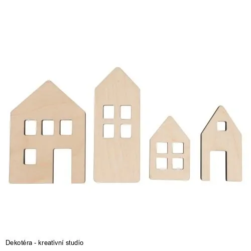 Dřevěné přízdoby - domečky velké