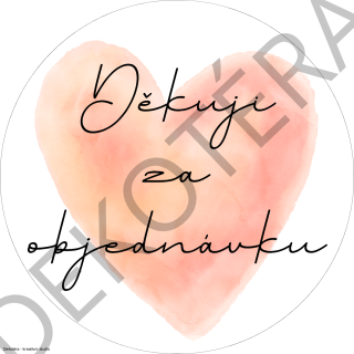 Děkuji za objednávku - srdce
