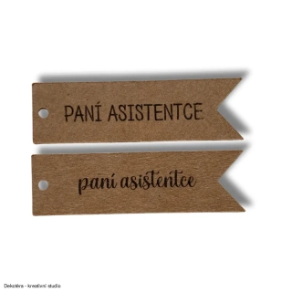 Štítek - paní asistentce