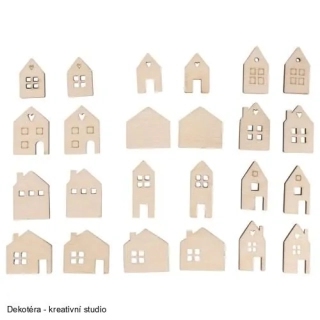 Dřevěné přízdoby - domečky 