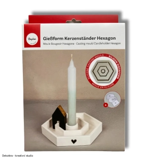 Silikonová forma Rayher - svícen hexagon 4v1